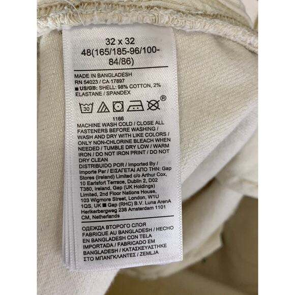 BANANA REPUBLIC Women's Beige Relaxed-Fit Straight-Leg Five Pocket Jean SZ 32X32 - Picture 10 of 12